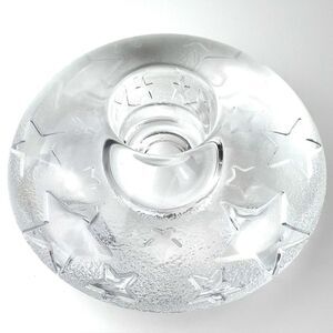 Orrefors Sweden Stars Crystal Candle Holder 5.5" Diameter